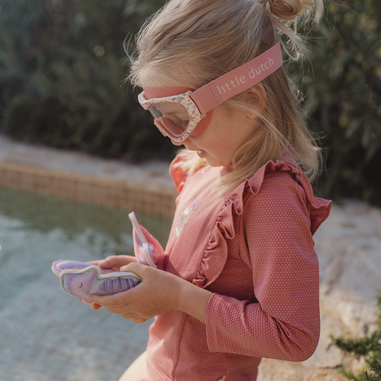 LITTLE DUTCH. Long Sleeve Swim Shirt Dreamy Pink Sparkle