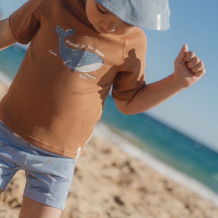 LITTLE DUTCH. Μπλουζάκι κοντομάνικο με προστασία UV Sunny Brown