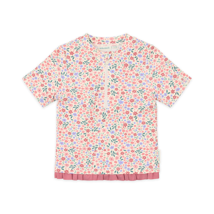 LITTLE DUTCH. Short Sleeve Swim Shirt Dreamy Flowerfield