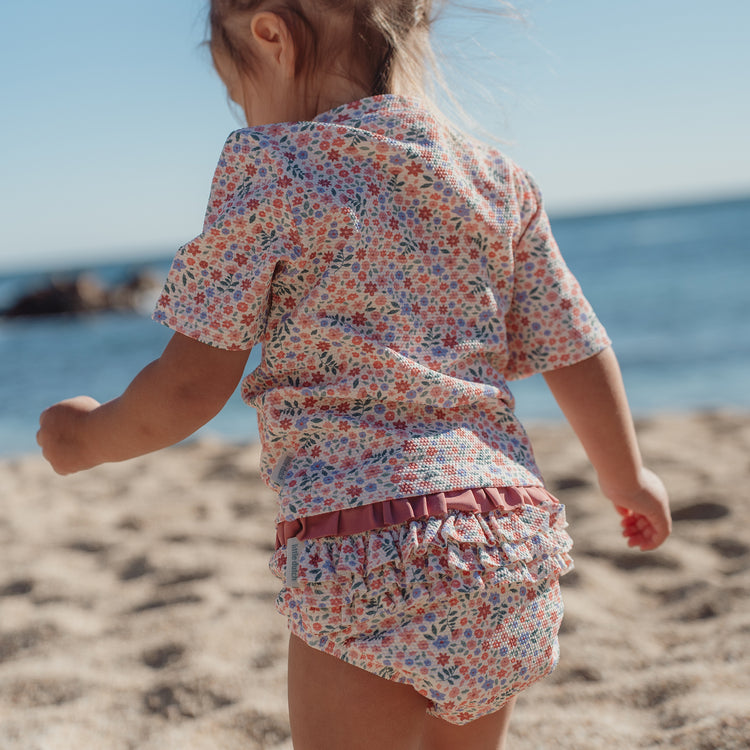 LITTLE DUTCH. Short Sleeve Swim Shirt Dreamy Flowerfield
