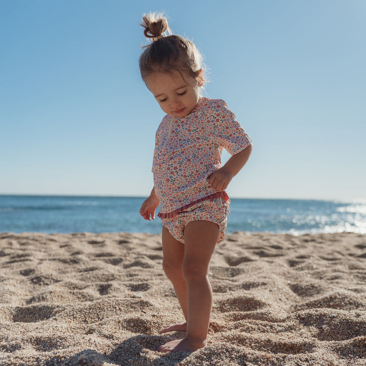 LITTLE DUTCH. Short Sleeve Swim Shirt Dreamy Flowerfield