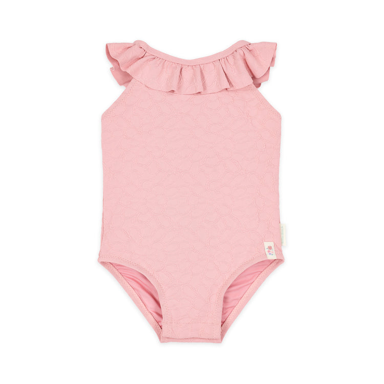 LITTLE DUTCH. Ολόσωμο μαγιό με βολάν Dreamy Pink Rose