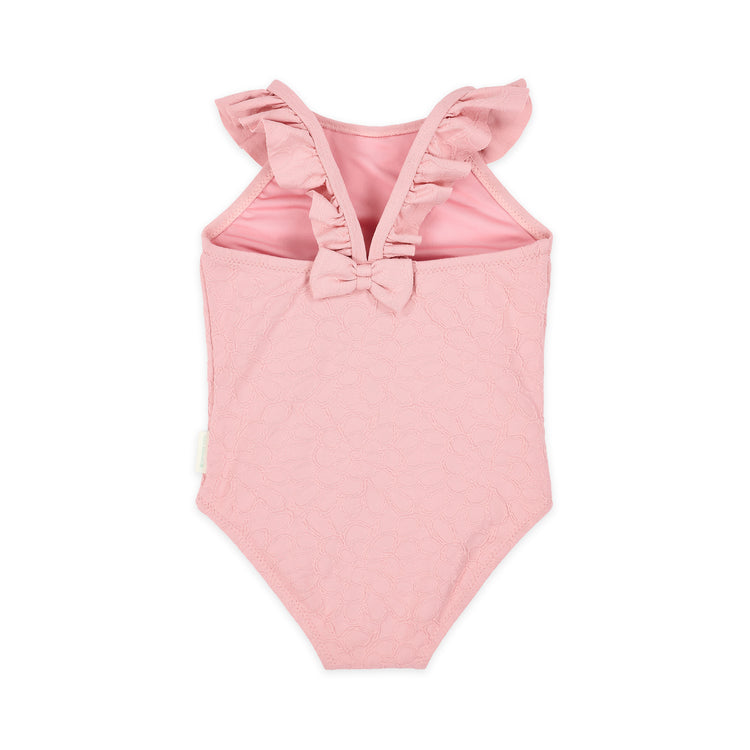LITTLE DUTCH. Ολόσωμο μαγιό με βολάν Dreamy Pink Rose