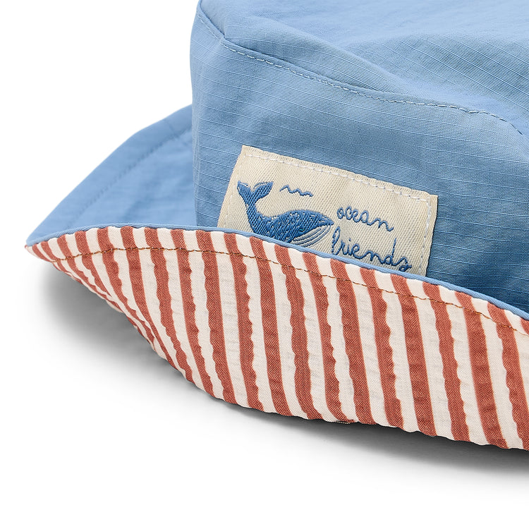LITTLE DUTCH. Παιδικό καπέλο ήλιου διπλής όψης Ocean Blue