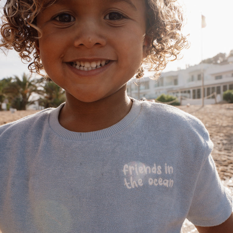 LITTLE DUTCH. Short Sleeve Shirt and Shorts Ocean World Blue