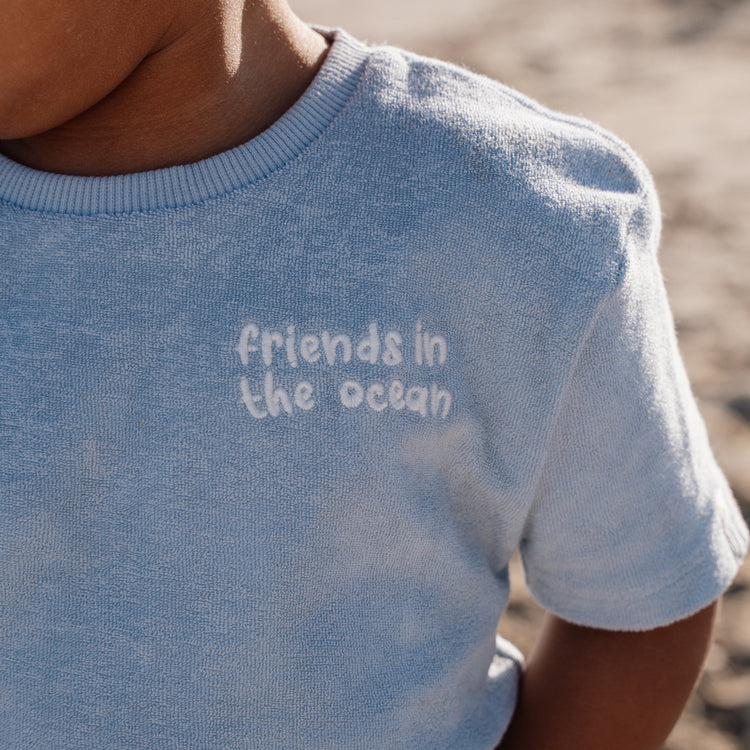 LITTLE DUTCH. Short Sleeve Shirt and Shorts Ocean World Blue