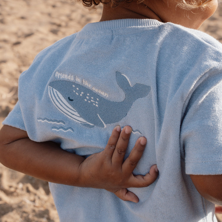 LITTLE DUTCH. Short Sleeve Shirt and Shorts Ocean World Blue