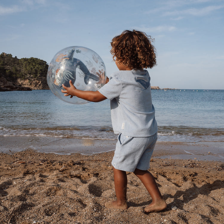 LITTLE DUTCH. Short Sleeve Shirt and Shorts Ocean World Blue