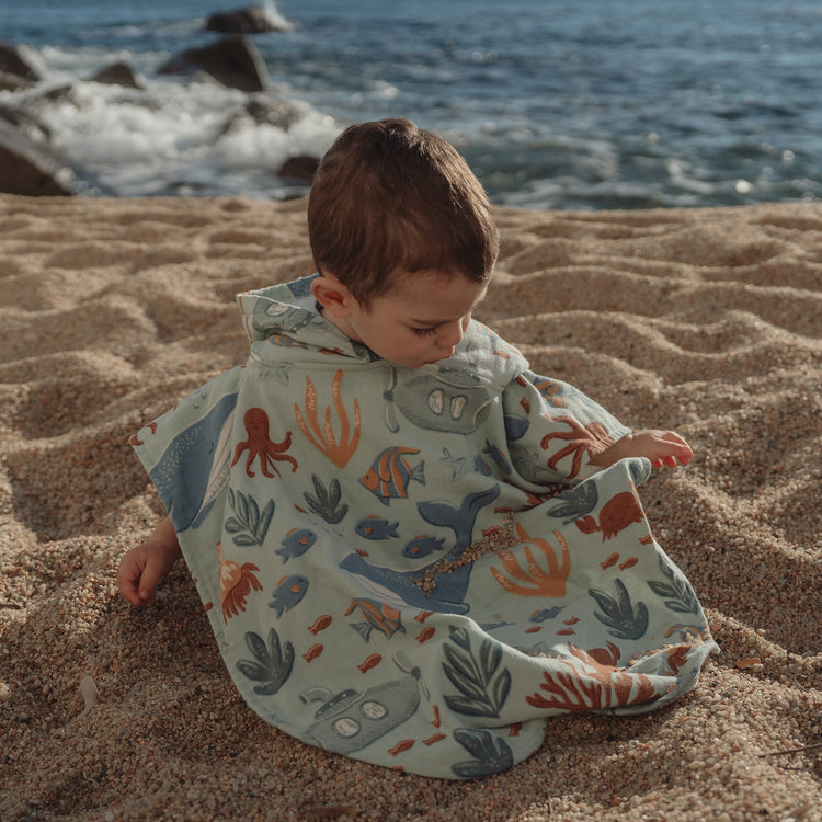 LITTLE DUTCH. Παιδικό πόντσο Ocean World Multicolour - One size