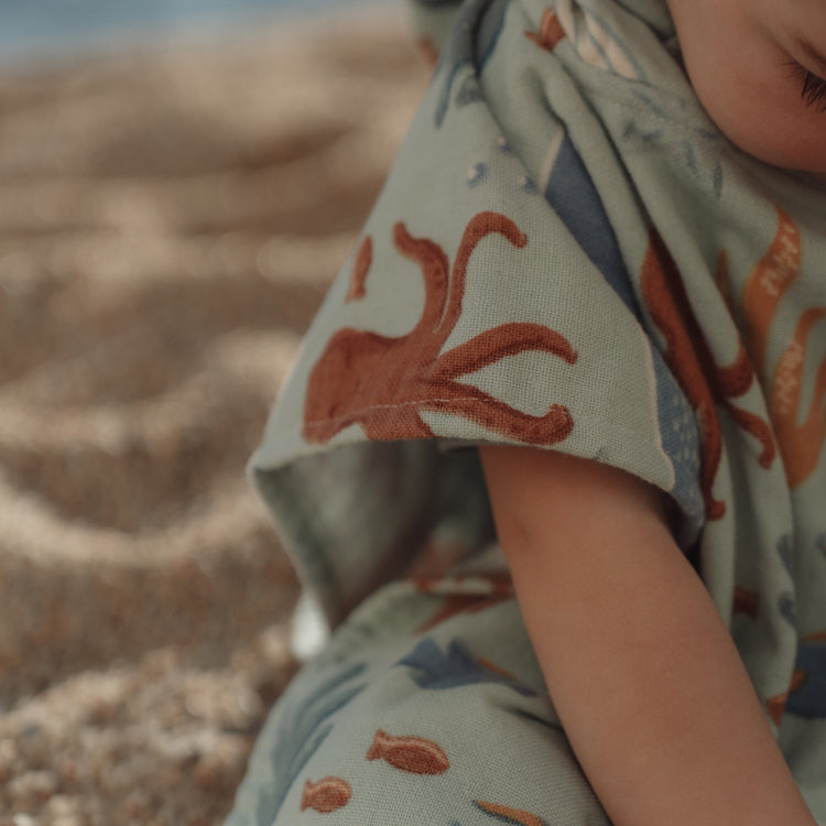 LITTLE DUTCH. Παιδικό πόντσο Ocean World Multicolour - One size