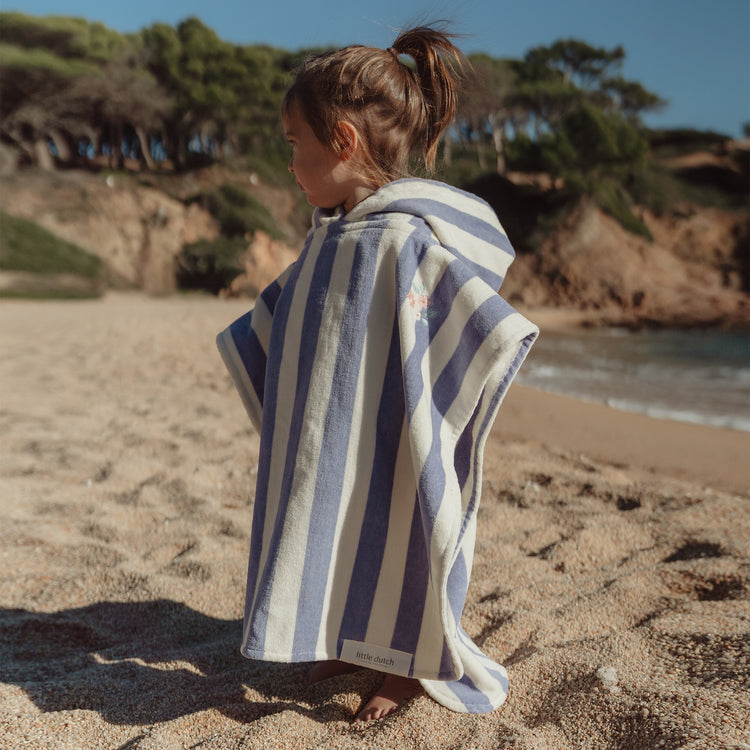 LITTLE DUTCH. Παιδικό πόντσο Dreamy Purple Stripe - One size