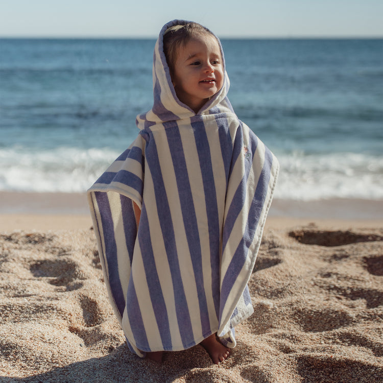 LITTLE DUTCH. Παιδικό πόντσο Dreamy Purple Stripe - One size