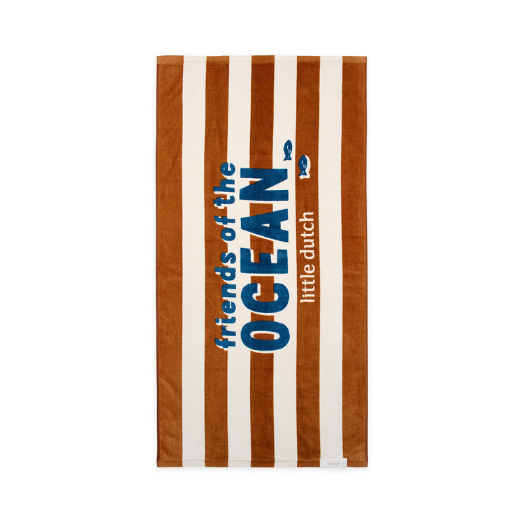 LITTLE DUTCH. Πετσέτα θαλάσσης Ocean World Brown Stripe - 60x120