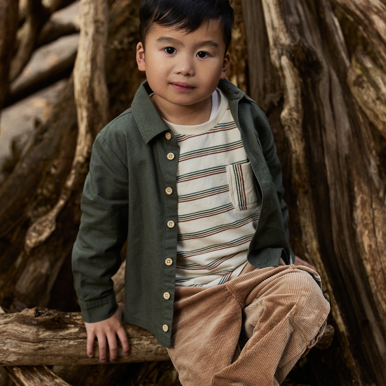 LITTLE DUTCH. Overshirt Deep Olive