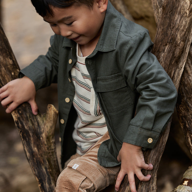LITTLE DUTCH. Overshirt Deep Olive