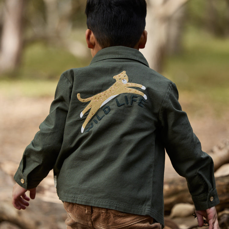 LITTLE DUTCH. Overshirt Deep Olive
