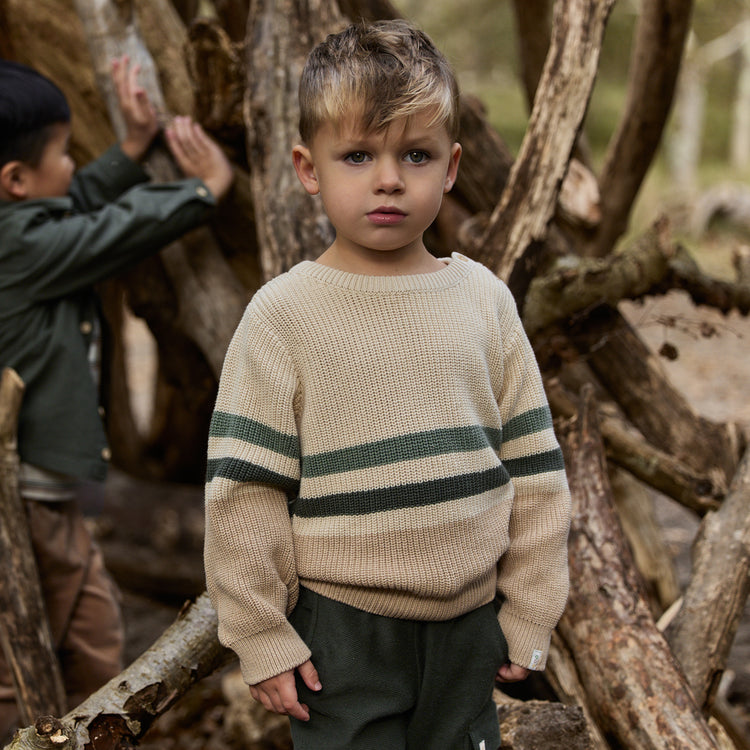 LITTLE DUTCH. Knitted sweater Warm Taupe