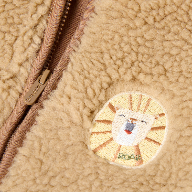 LITTLE DUTCH. Teddy cardigan Warm Taupe
