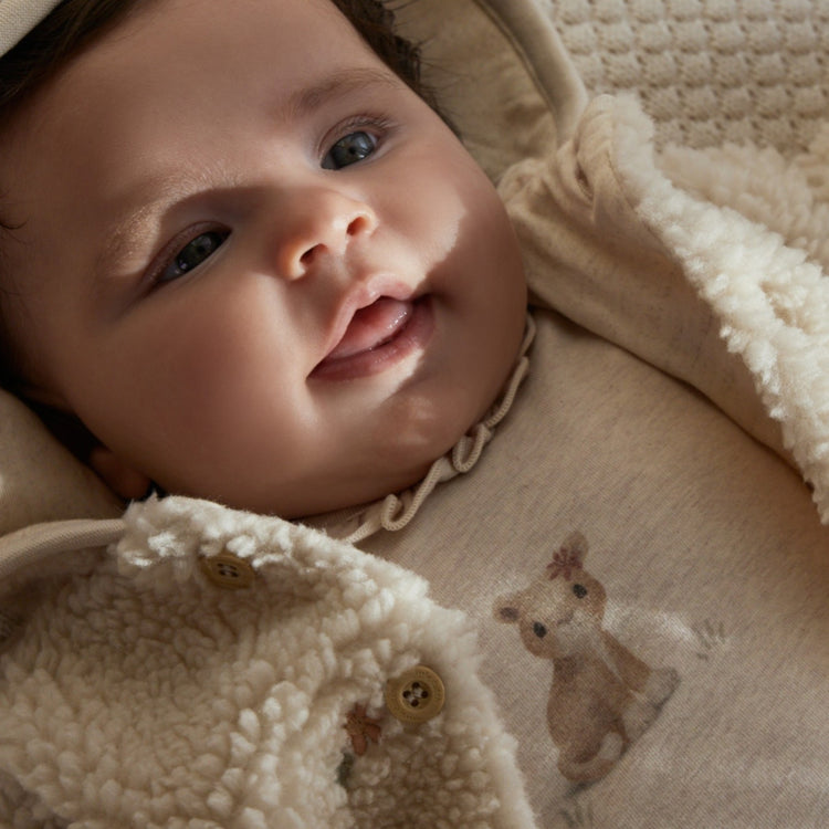 LITTLE DUTCH. Ζακέτα teddy Sand Flowers
