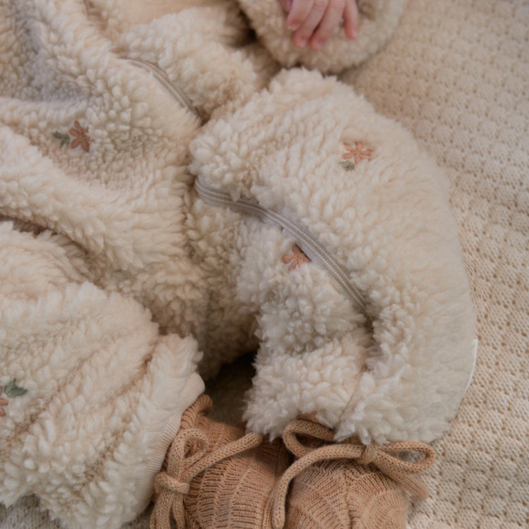 LITTLE DUTCH. Teddy one-piece suit Sand Flowers