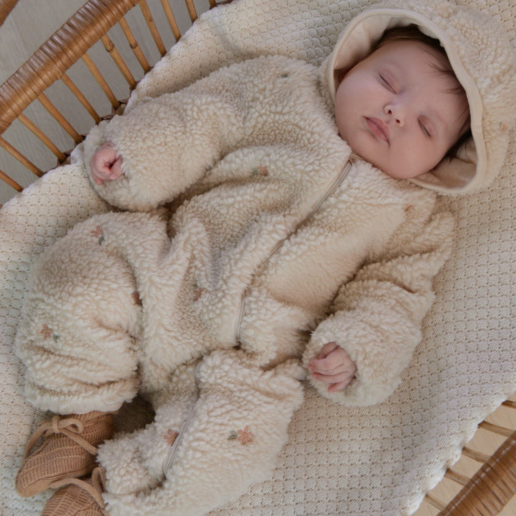 LITTLE DUTCH. Teddy one-piece suit Sand Flowers