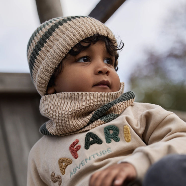 LITTLE DUTCH. Πλεκτό κασκόλ Warm Taupe - One Size