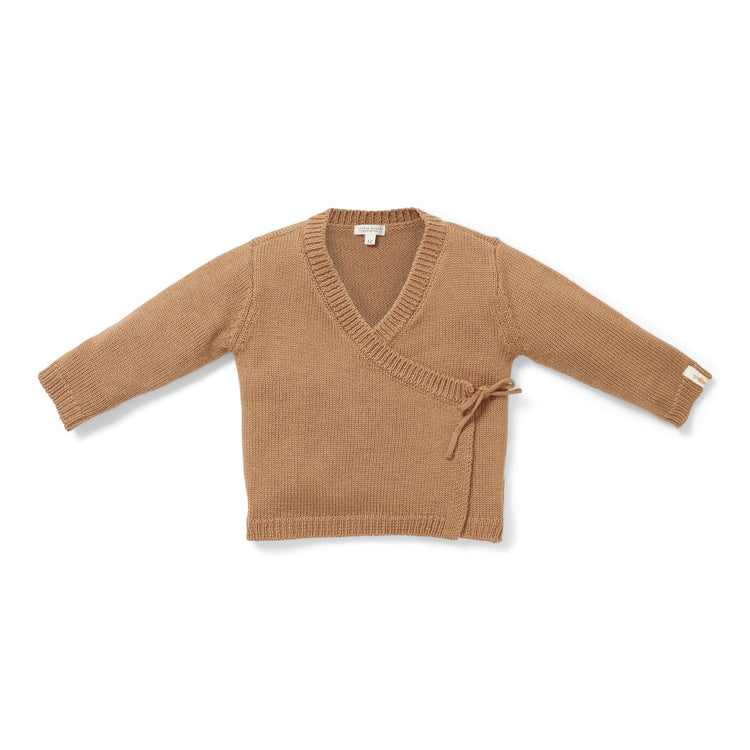 LITTLE DUTCH. Ζακέτα πλεκτή κρουαζέ Brown