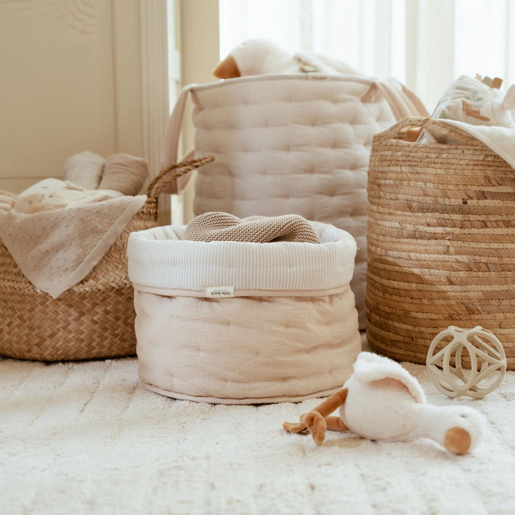 LITTLE DUTCH. Καλάθι αποθήκευσης μεγάλο Pure Soft Beige Stripe