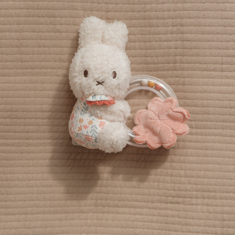LITTLE DUTCH. Miffy Rattle ring - Lucky Blossom GRS