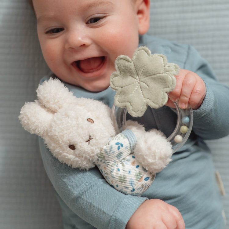 LITTLE DUTCH. Miffy Rattle ring - Lucky Leaves GRS