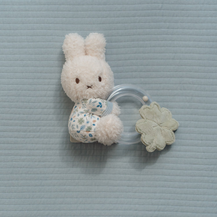 LITTLE DUTCH. Miffy Rattle ring - Lucky Leaves GRS