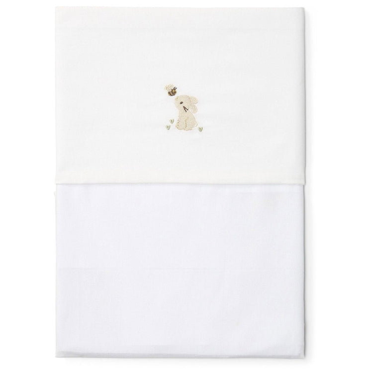 LITTLE DUTCH. Cot sheet embroidered Baby Bunny 110x140 - new