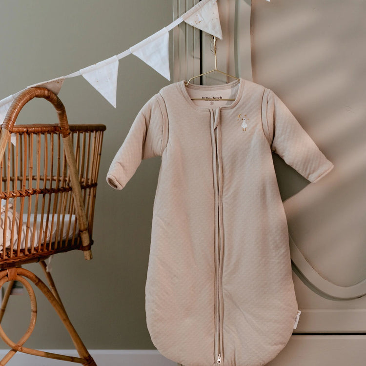 LITTLE DUTCH. Υπνόσακος χειμερινός ζακάρ Soft Beige 90εκ.