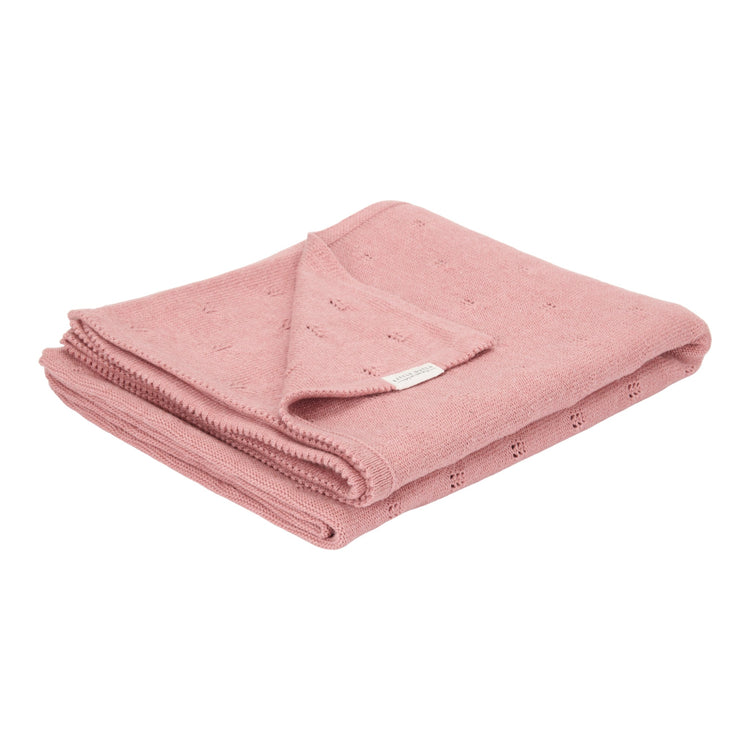 LITTLE DUTCH. Knitted bassinet blanket Pure Pink Blush