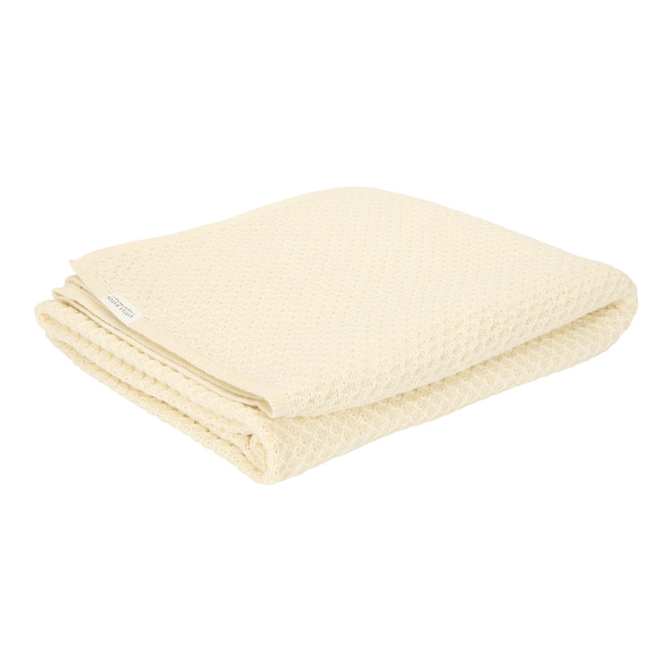 LITTLE DUTCH. Knitted cot blanket Pure Soft White