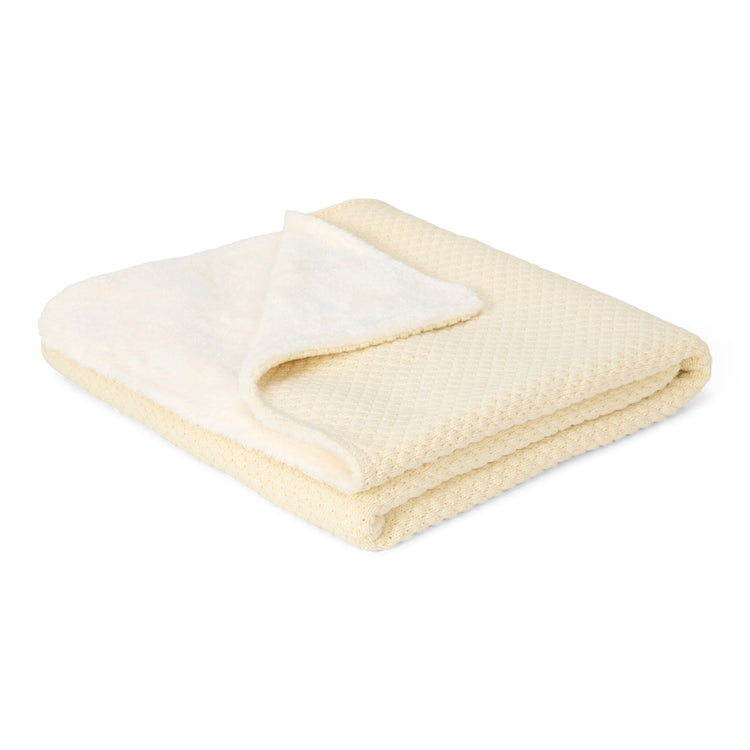 LITTLE DUTCH. Κουβέρτα πλεκτή με επένδυση fleece Soft White 70x100