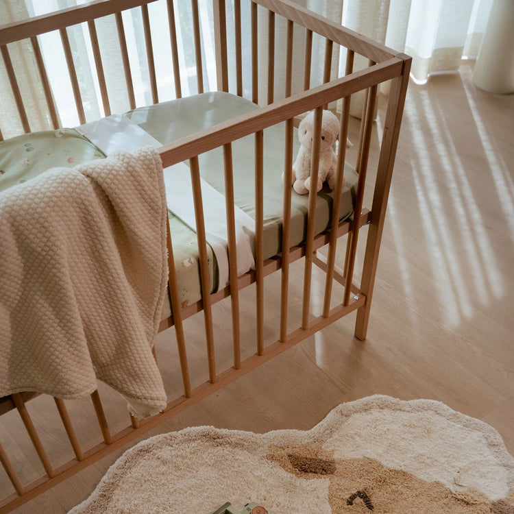 LITTLE DUTCH. Κουβέρτα πλεκτή με επένδυση fleece Soft White 70x100