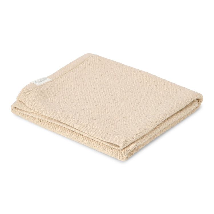 LITTLE DUTCH. Bassinet knitted blanket Pure Soft Beige 70x100