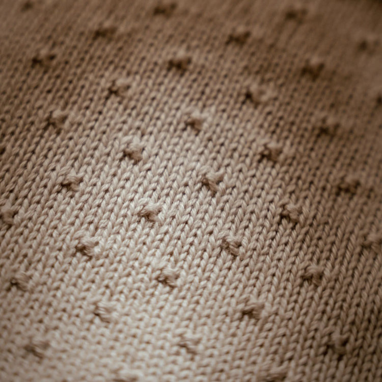 LITTLE DUTCH. Bassinet knitted blanket Pure Soft Beige 70x100