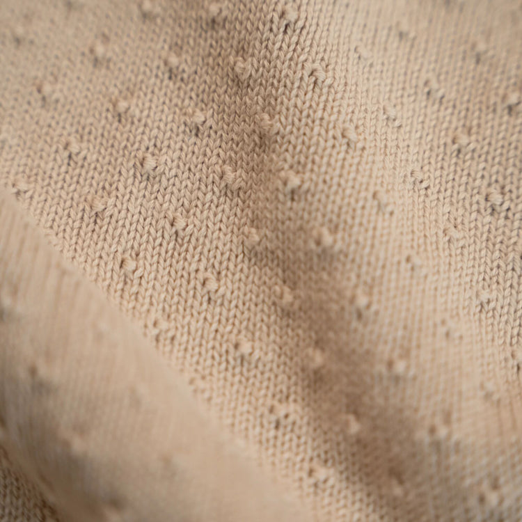 LITTLE DUTCH. Bassinet knitted blanket Pure Soft Beige 70x100