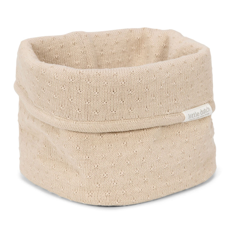 LITTLE DUTCH. Καλάθι αλλαξιέρας πλεκτό μικρό Pure Soft Beige