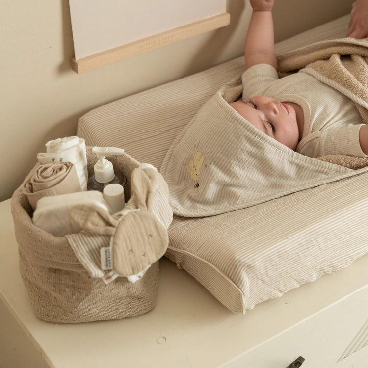 LITTLE DUTCH. Καλάθι αλλαξιέρας πλεκτό μικρό Pure Soft Beige