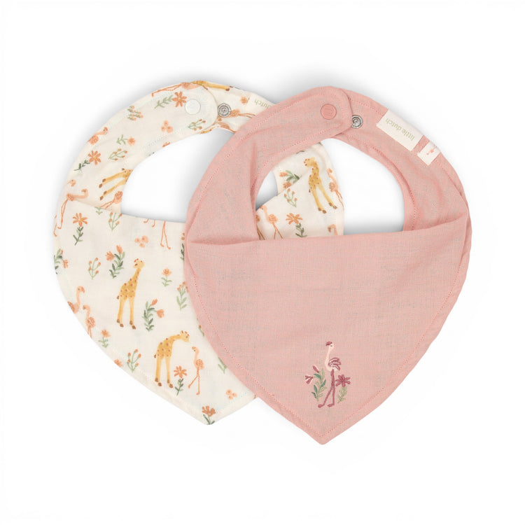LITTLE DUTCH. Bandana bib set of 2 Blooming Safari