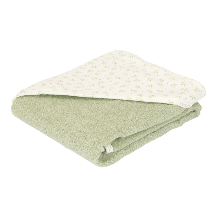 LITTLE DUTCH. Hooded towel muslin Blueberry Leaves 100x100