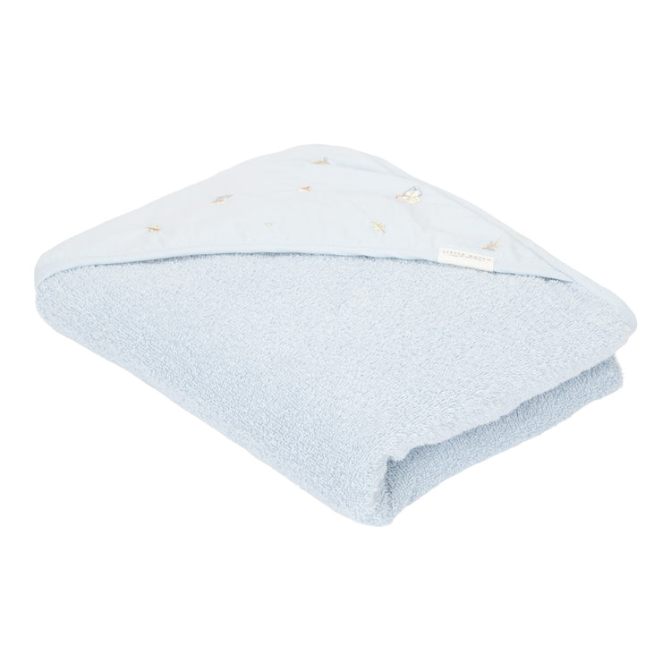 LITTLE DUTCH. Hooded towel embroidered Blue 100x100