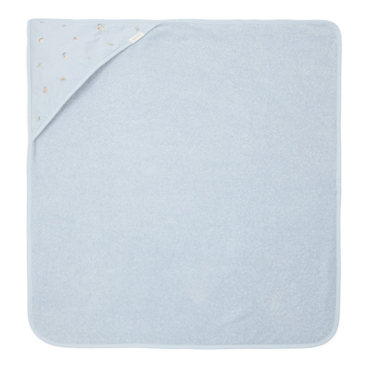 LITTLE DUTCH. Hooded towel embroidered Blue 100x100