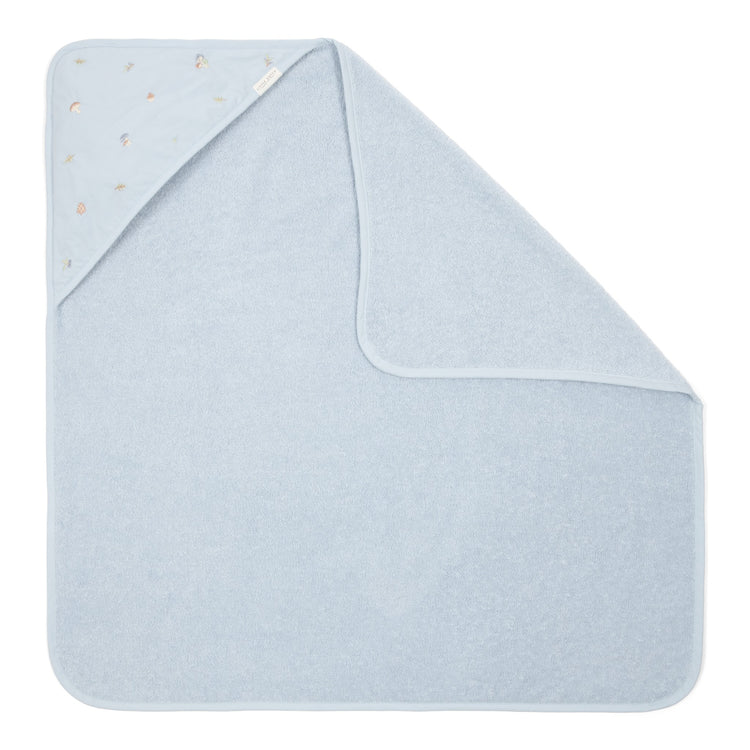 LITTLE DUTCH. Hooded towel embroidered Blue 100x100