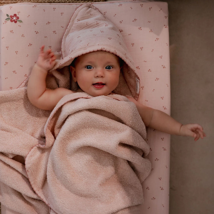 LITTLE DUTCH. Hooded towel Pure Blossom 100x100