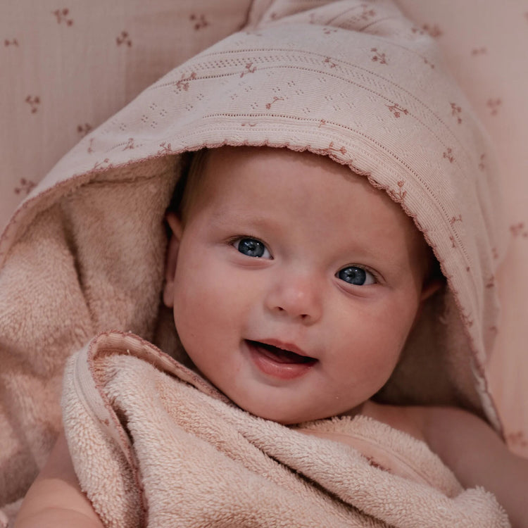 LITTLE DUTCH. Hooded towel Pure Blossom 100x100