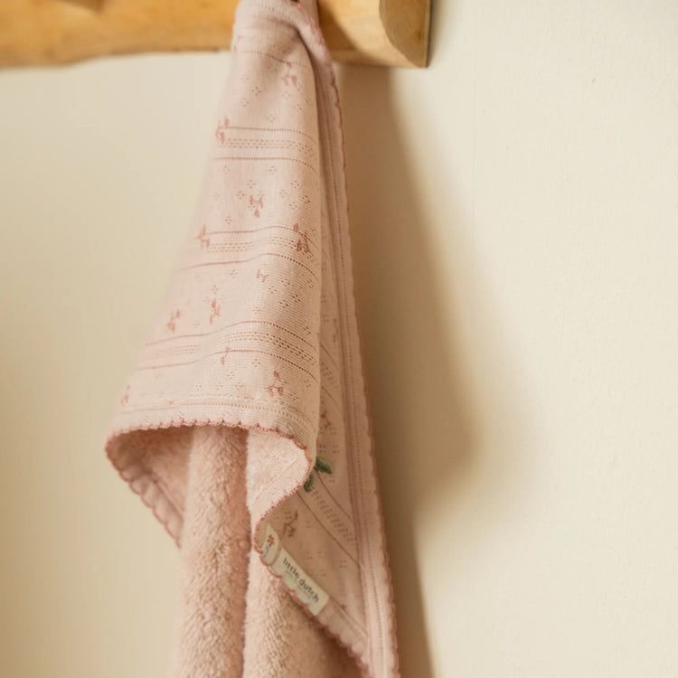 LITTLE DUTCH. Hooded towel Pure Blossom 100x100